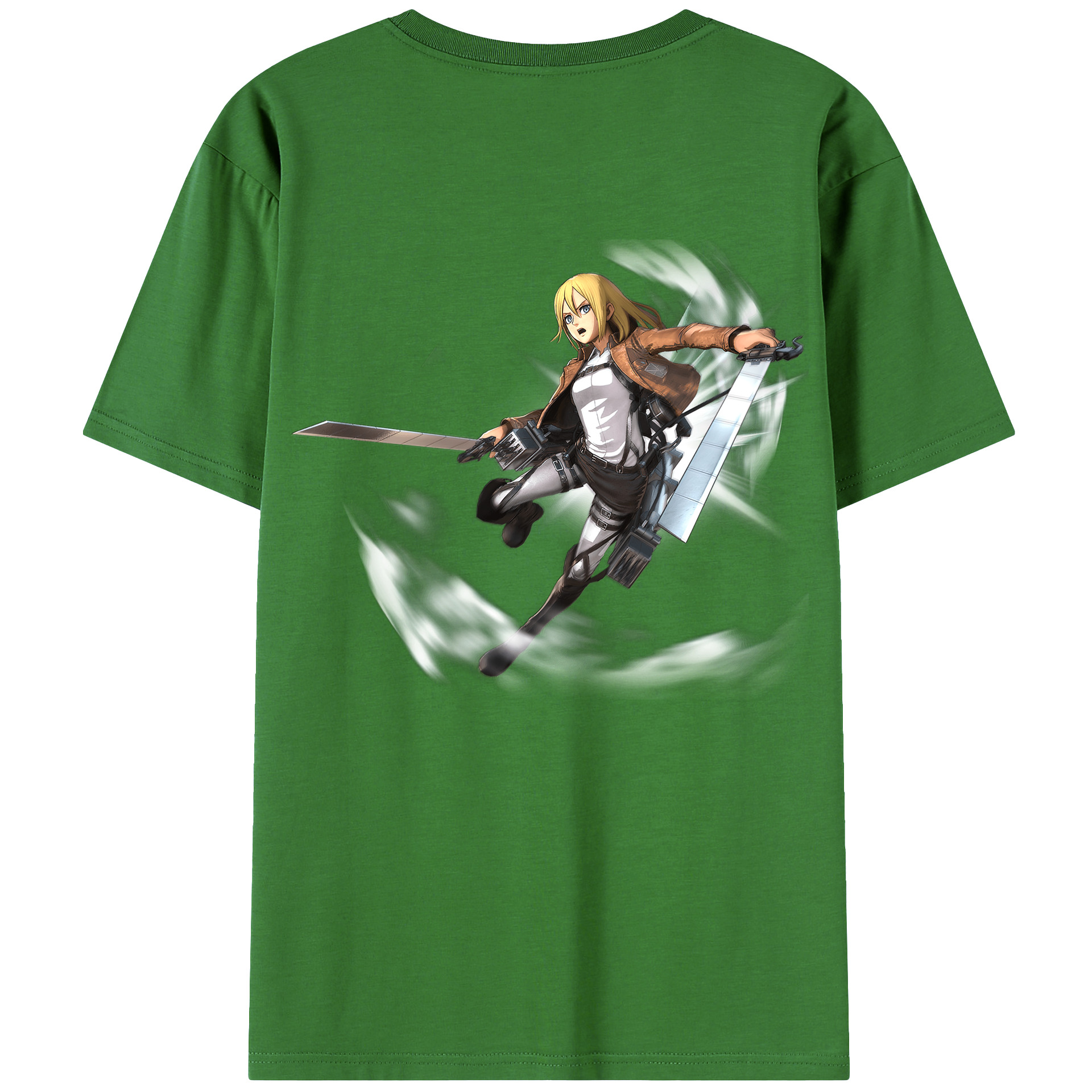 （画像用） 進撃の巨人 クリスタ·レンズ Attack on Titan Christa Lenz レディース半袖Tシャツ(バックプリント)